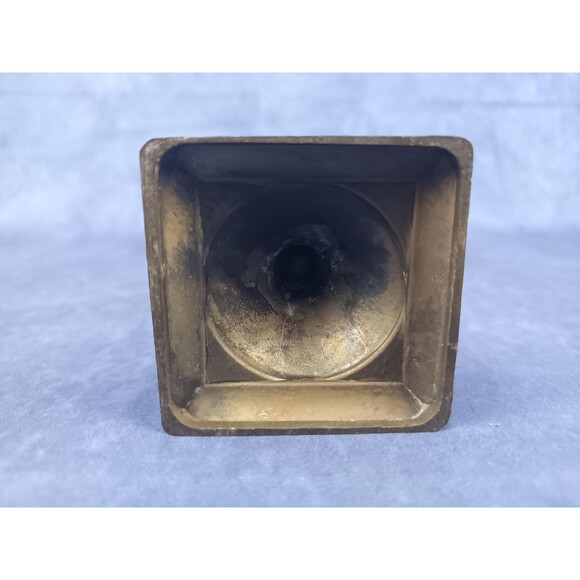 Brass Cherub Candle Holder Hollywood Regency MCM Amber Glass - Picture 9 of 11